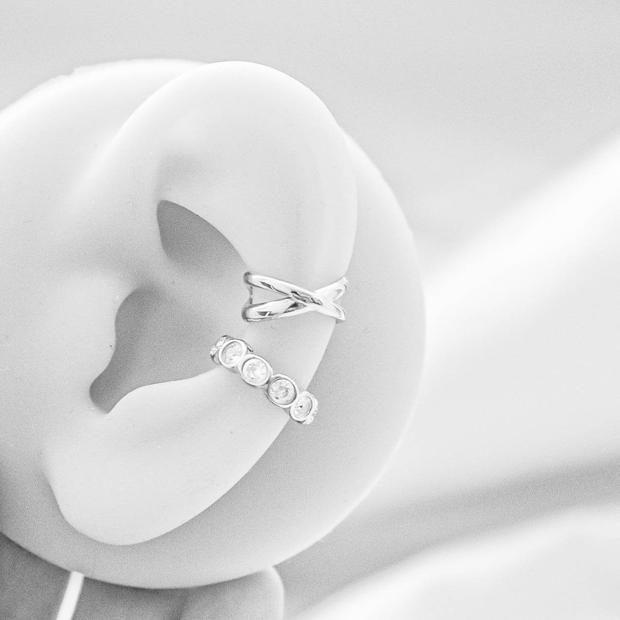 Ear cuff náušnice z ocele - zlatá